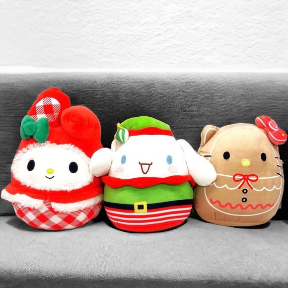 Squishmallow Plush Hello Kitty Friends 8" Christmas Cinnamoroll & My Melody Set - Picture 5 of 6